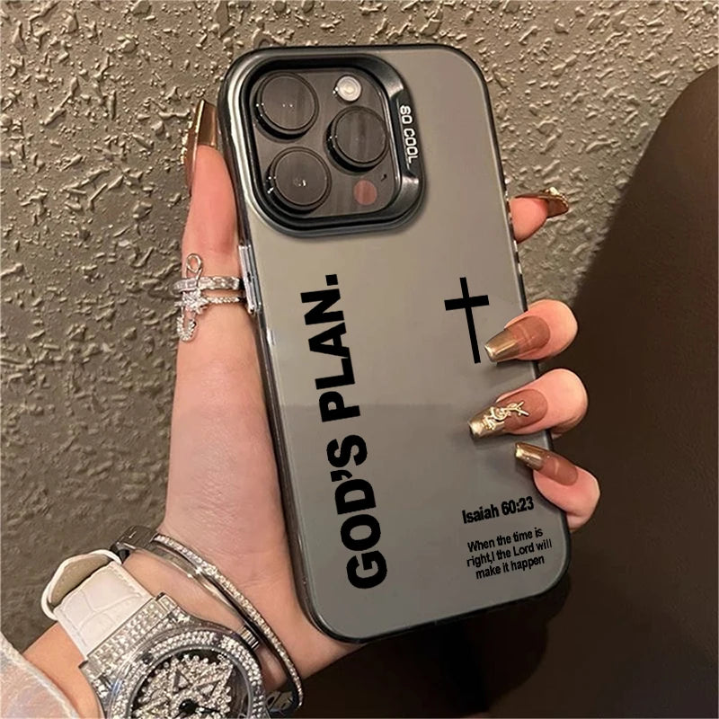 Cross Phone Case for Iphone 17 AIR 16 15 14 13 Pro 12 11 Pro Xs X XR Max Laser Hard PC+TPU Cases Back Cover-S661P3